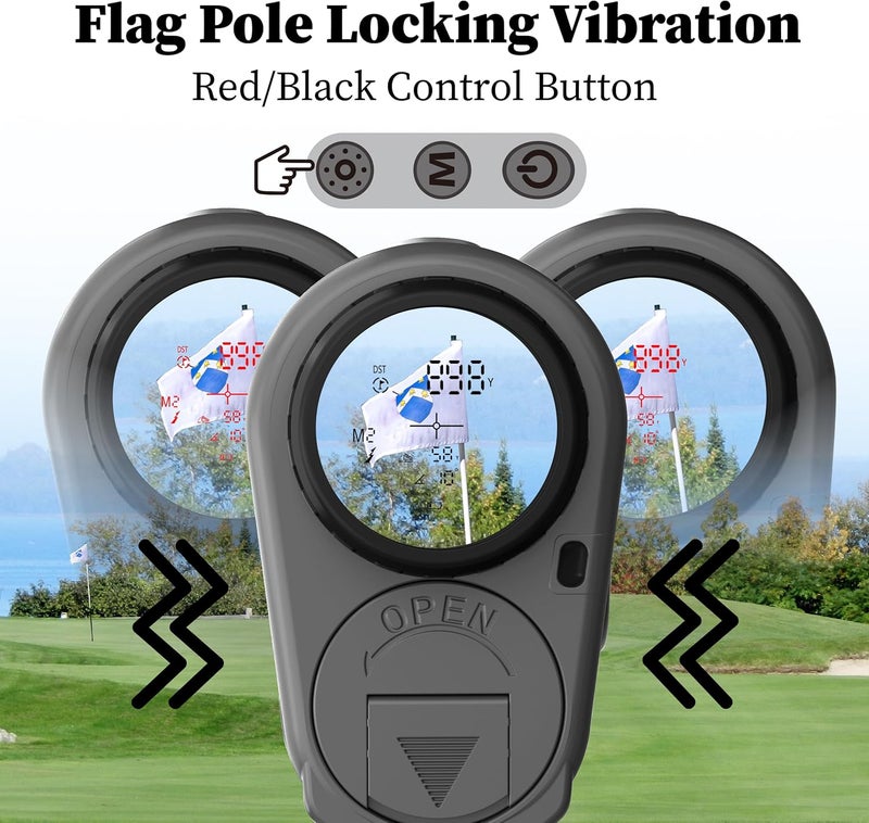 AILEMON 900 Yards Range Finder Golf Rangefinder with Slope Switch, 6X Magnification Laser Rangefinders Black/Gray - Image 3